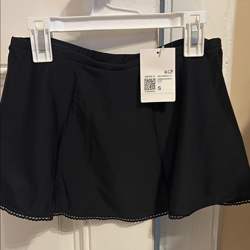 Black Skirt with Scalloped Hem